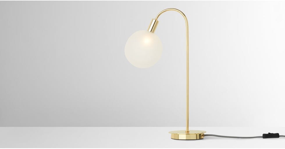 Boll Table Lamp Tall,  Brass & Frosted Glass