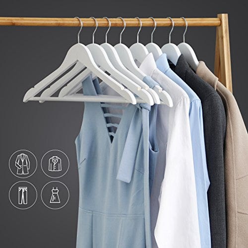 Set of 20 Wooden Clothes Hangers