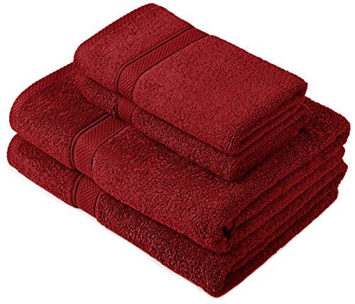 Egyptian Cotton Towel Set, 2 Bath and 2 Hand Towels