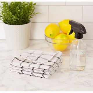 6 Black and White Scrubber Dish Cloths