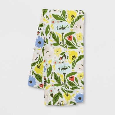 Opalhouse Floral Flat Weave Kitchen Towel 