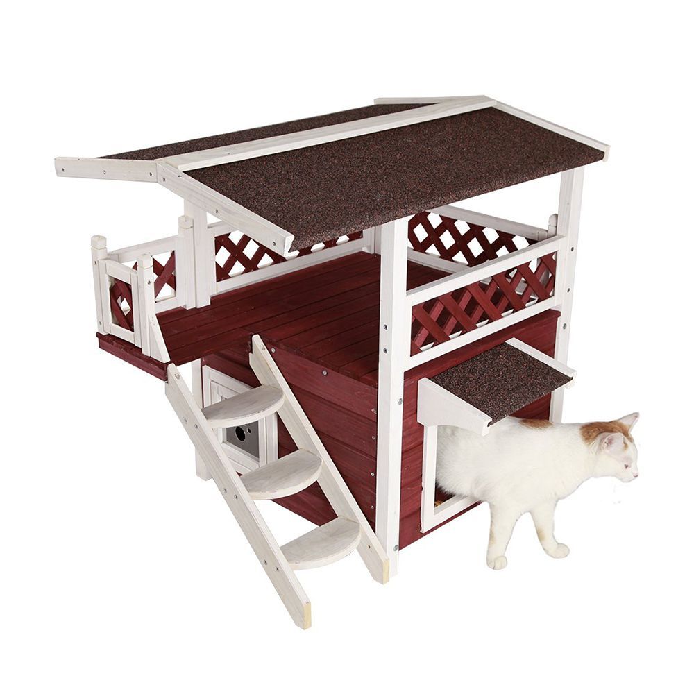 Outdoor 2-Story Cat House