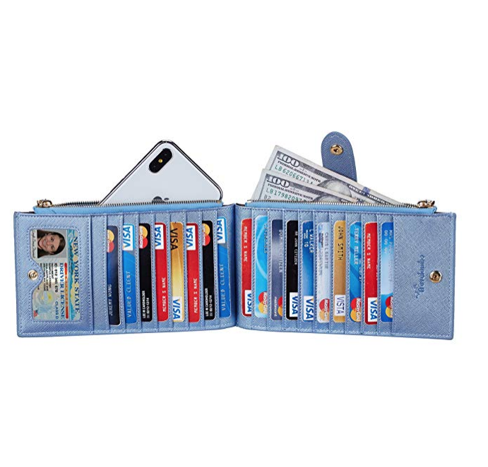 Multi Card Case Wallet with Zipper Pocket 