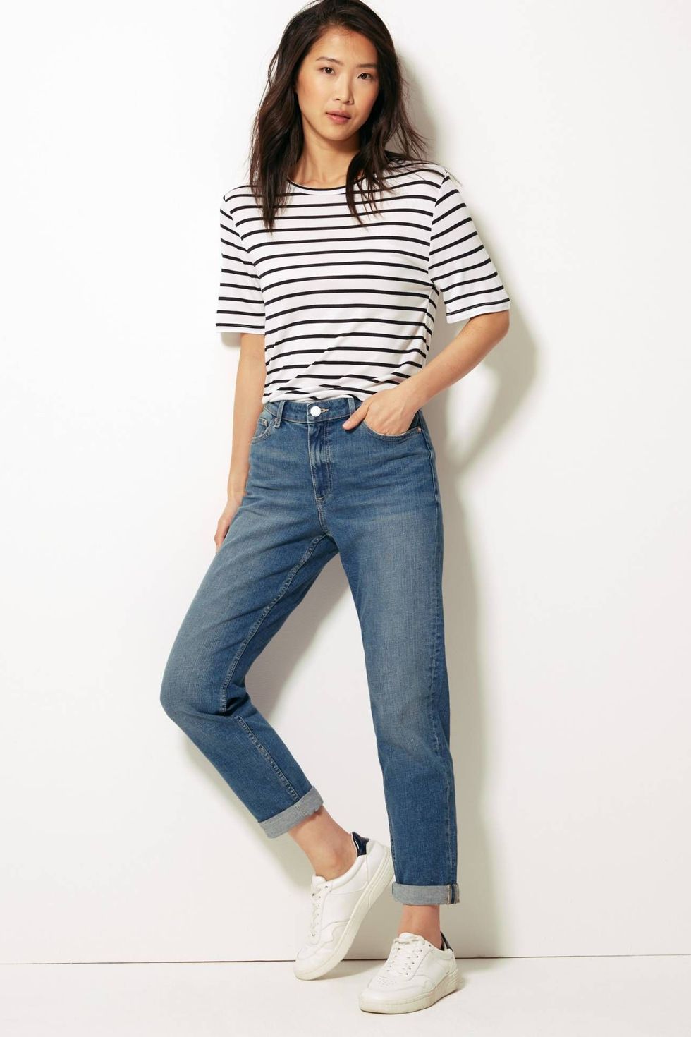 How to wear a Breton top with skirt or trousers