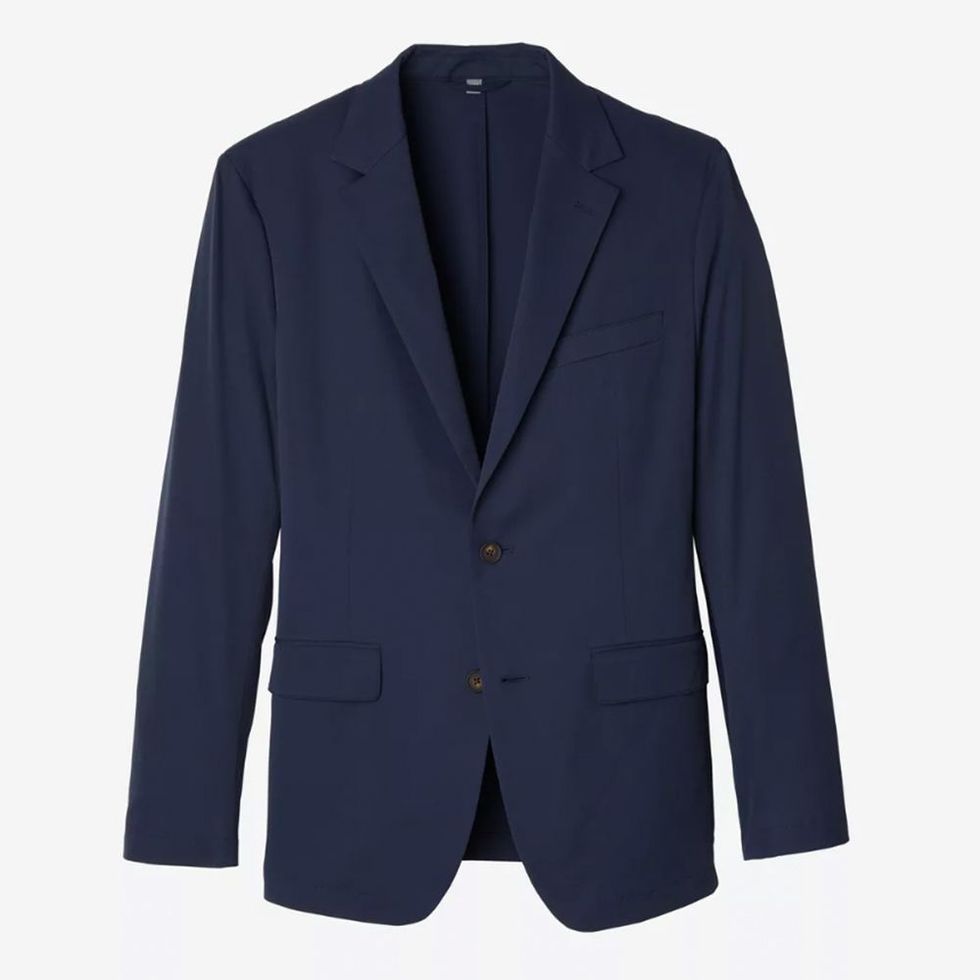 Stylish Navy Blazer and Black Pants Outfits for Men