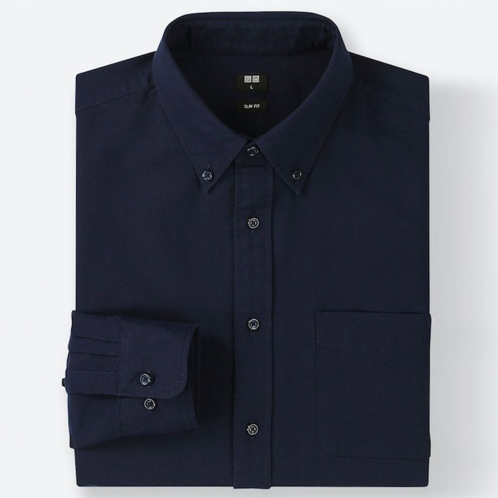 Uniqlo Men's Oxford Slim-Fit Long-Sleeve Shirt 