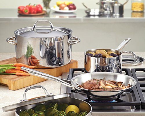 KitchenAid 10-Piece 5-Ply Clad Stainless Steel Cookware Set + Reviews