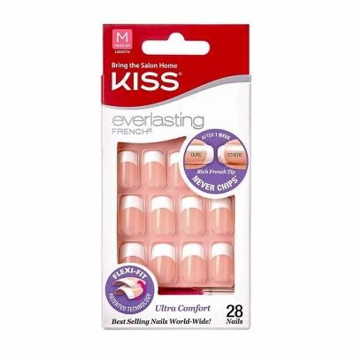 Kiss Everlasting French Nail Kit Medium Infinite Nails, 28 Ea, 28 Count