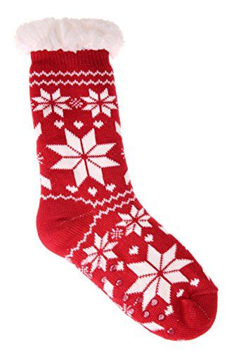 Ladies Christmas Holly Cozee Socks Fuzzy Warm Soft Fluffy Elves Thick Stripe Uni 