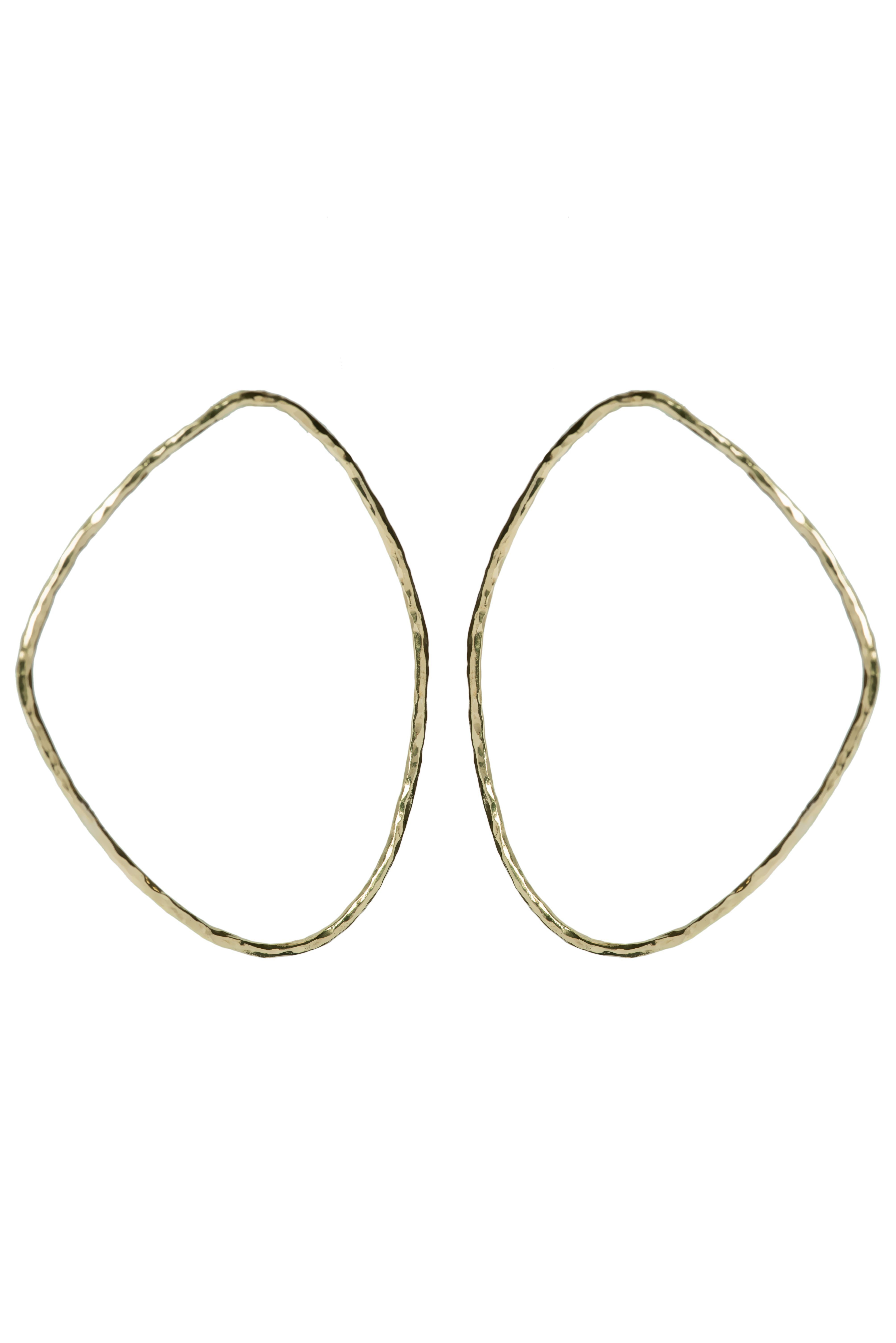 Hammered Maxi Sabi Outline Earrings