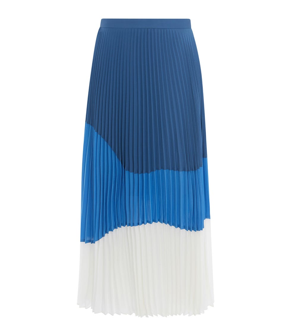 Colour Block Pleated Skirt