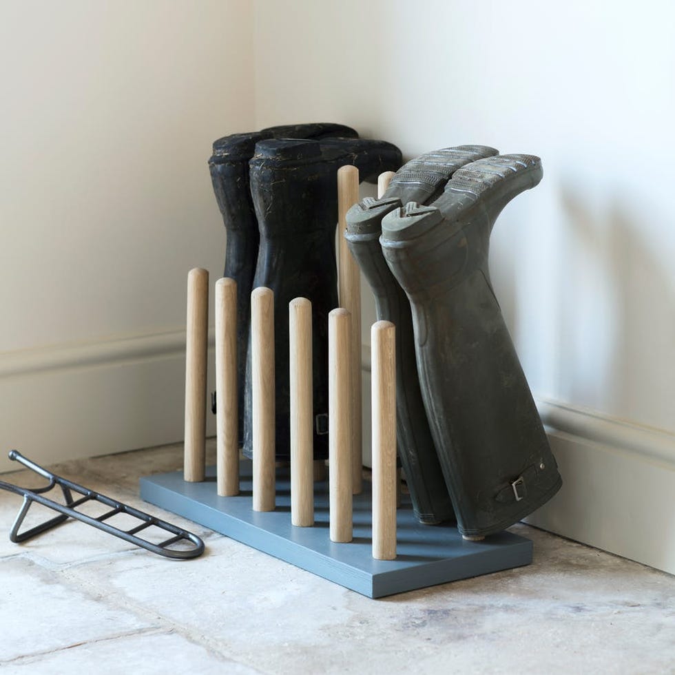 Wooden Welly Rack