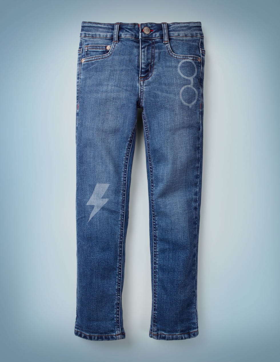 Lightning Bolt Slim Jeans - Mid Vintage