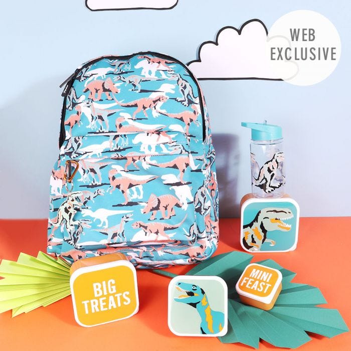 Back to School Dinosaur Backpack and Snack Boxes Set