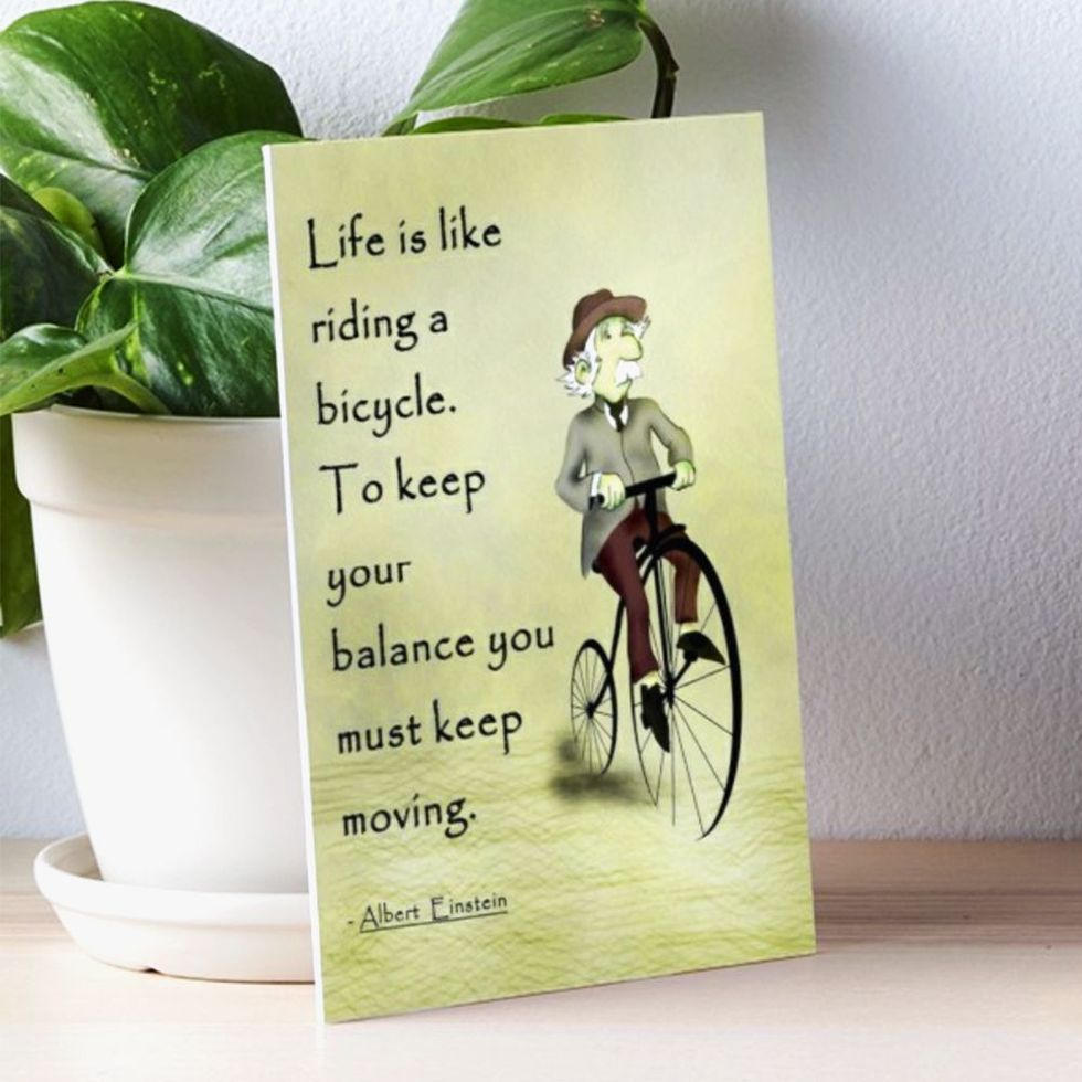 Albert Einstein Bicycle Quote Poster Print