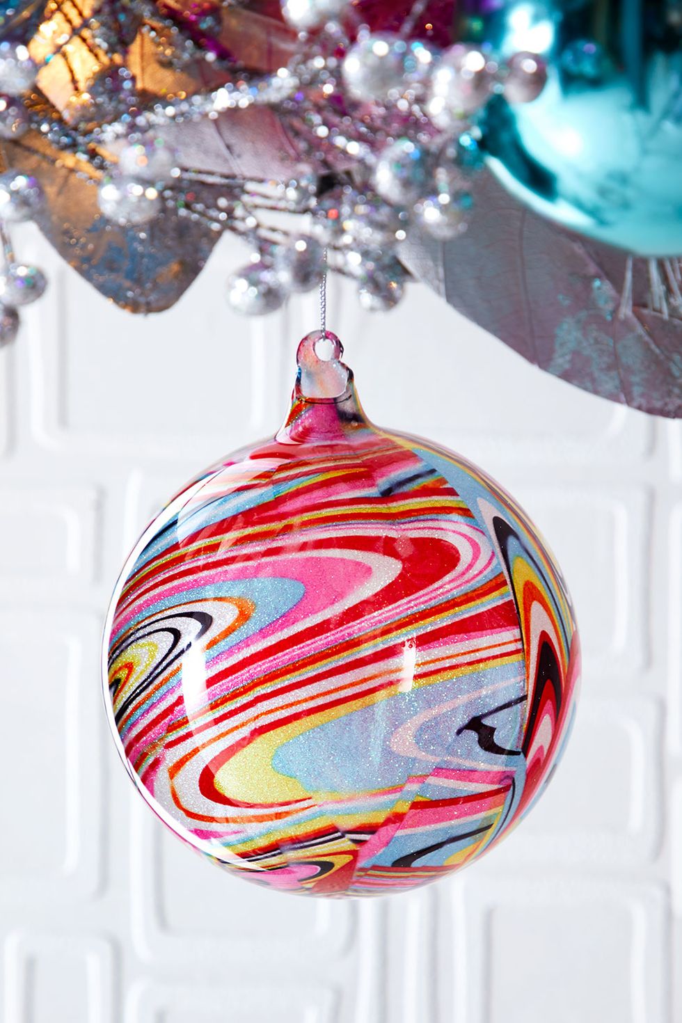 Peacock Hand Painted Glass Ornament - Handmade glass ornament