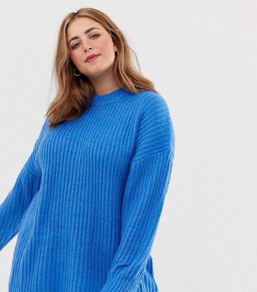 Chunky Sweater in Rib With Crew Neck