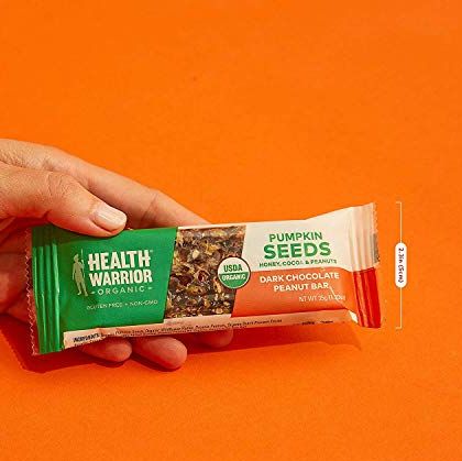 Health Warrior Pumpkin Seed Protein Bars with Dark Chocolate and Peanuts