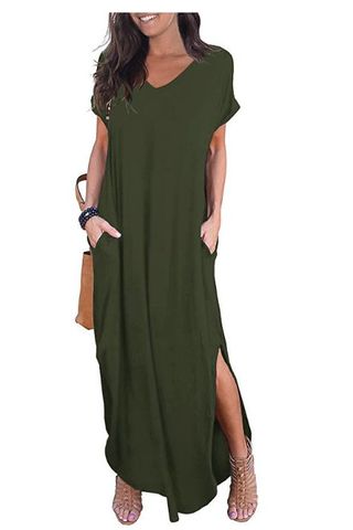 Women's Casual Long Dress in Army Green