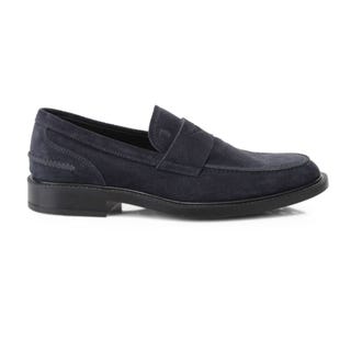 Tod's Suede Navy Mocassins