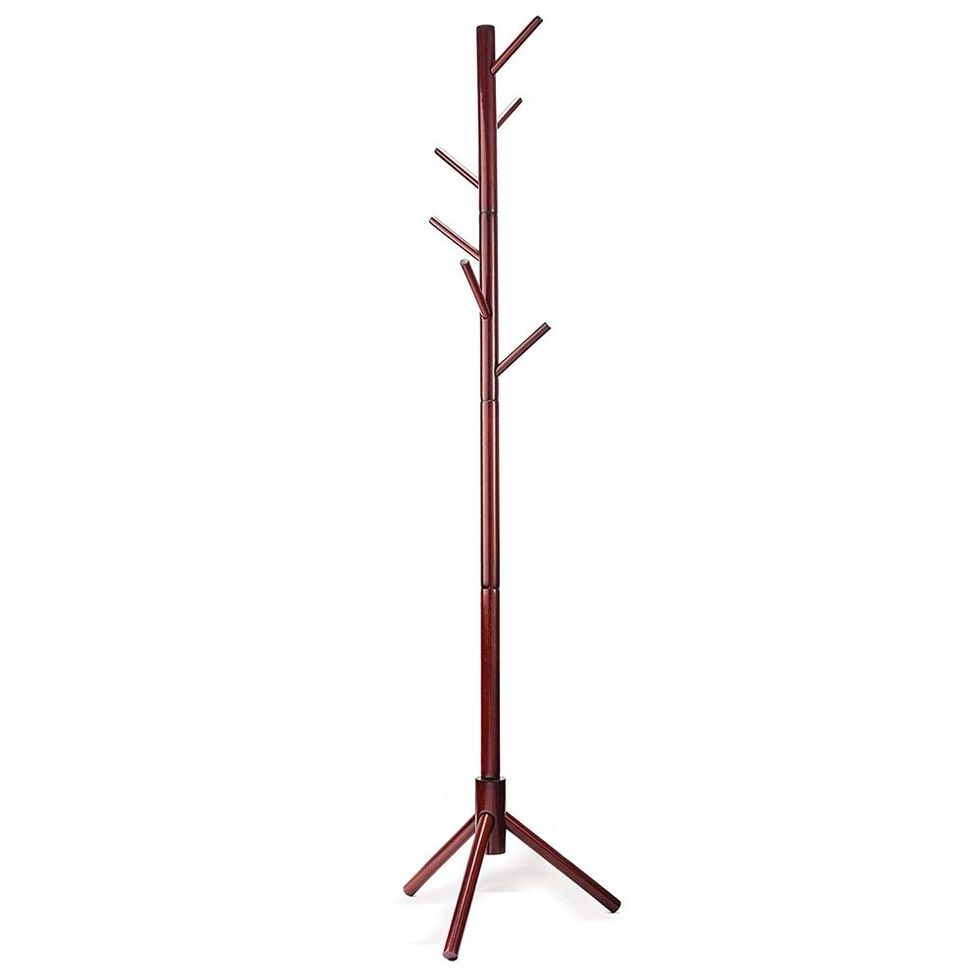 ZOBER High-Grade Wooden Tree Coat Rack Stand
