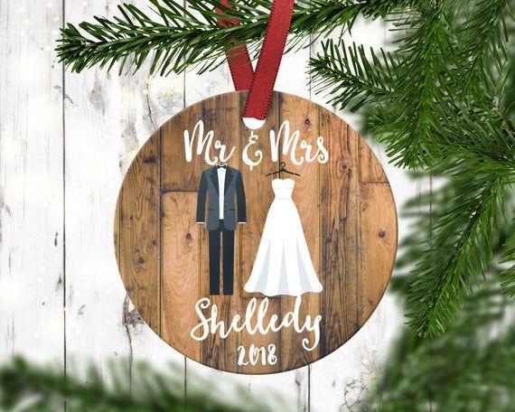 personalized bride groom christmas ornaments
