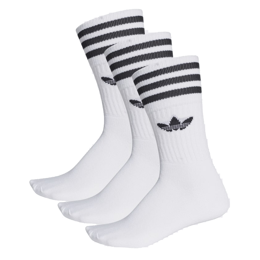 adidas Originals solid crew 3 pack socks in white s21489