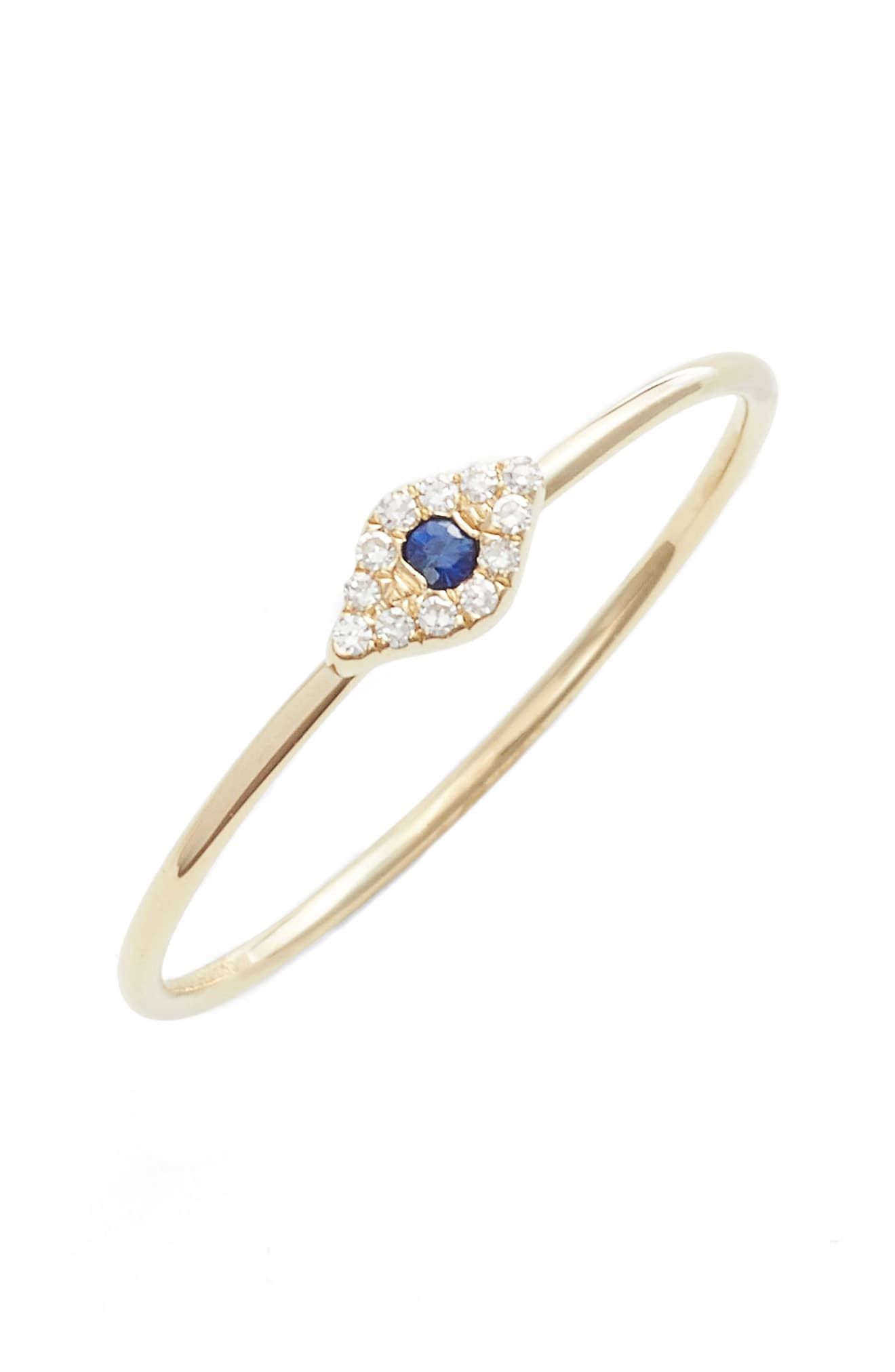 Evil Eye Diamond & Sapphire Stack Ring
