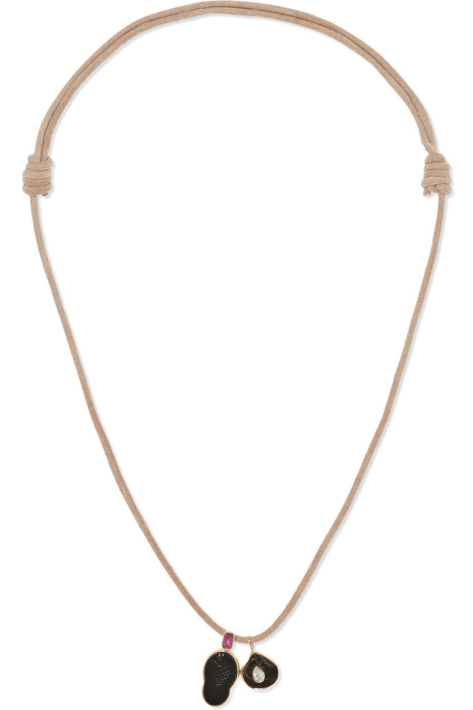 Leather multi-stone necklace