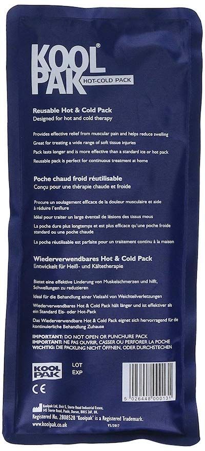 Koolpak Luxury Reusable Hot and Cold Pack, 12 x 29 cm, Pack of 3