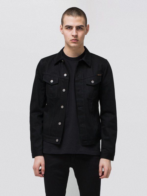 men's black denim jacket