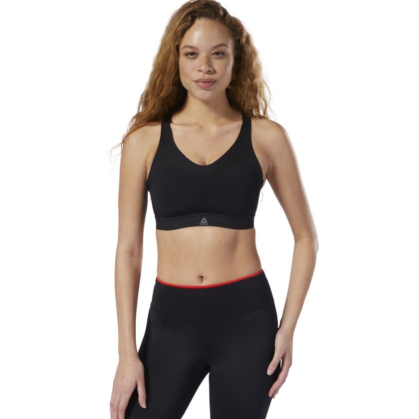 reebok front zip bra