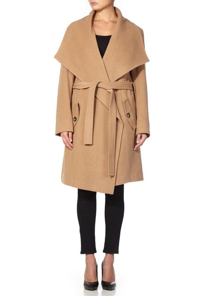 Cashmere Wrap Coat With Large Collar