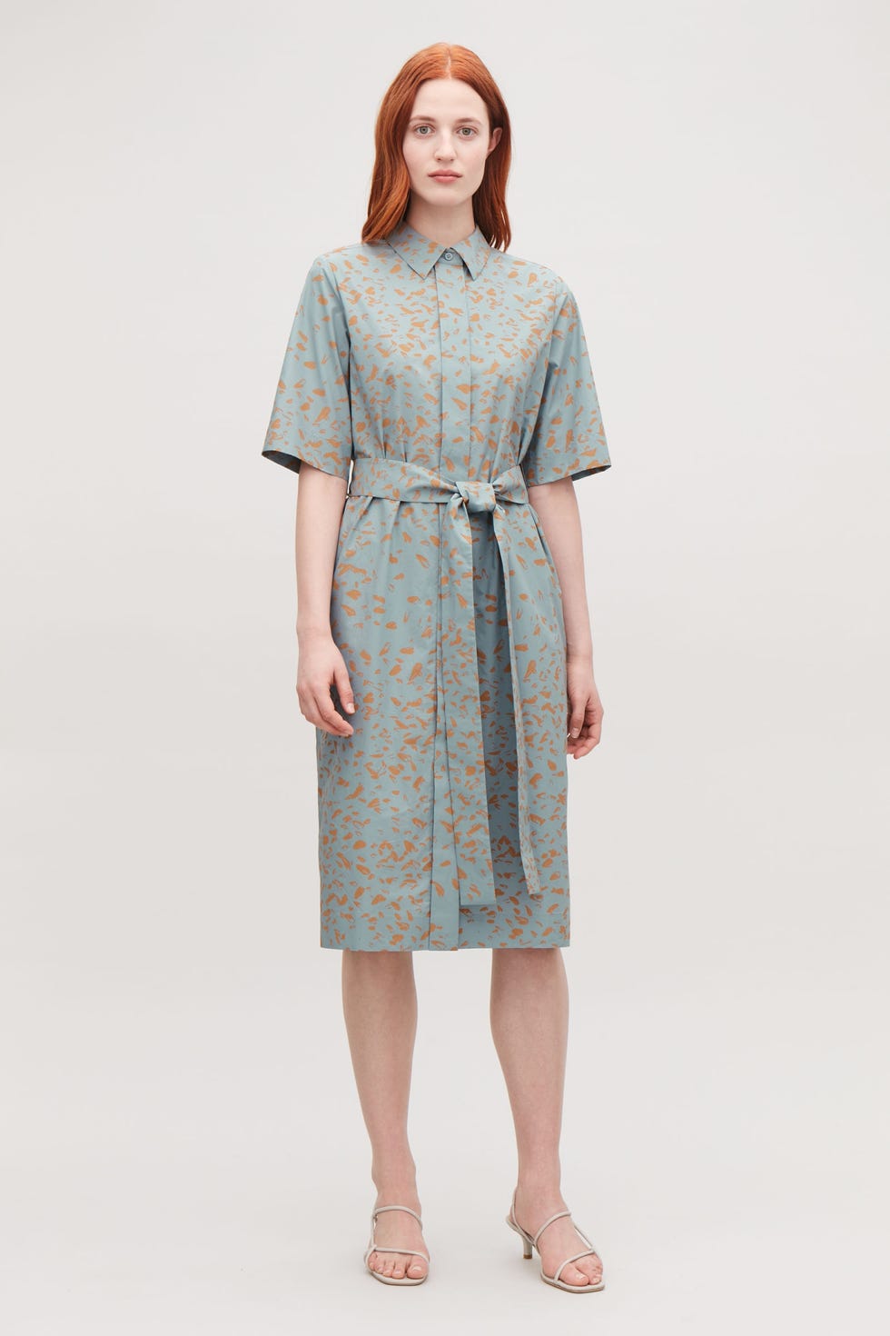 PRINTED COTTON SHIRT DRESS