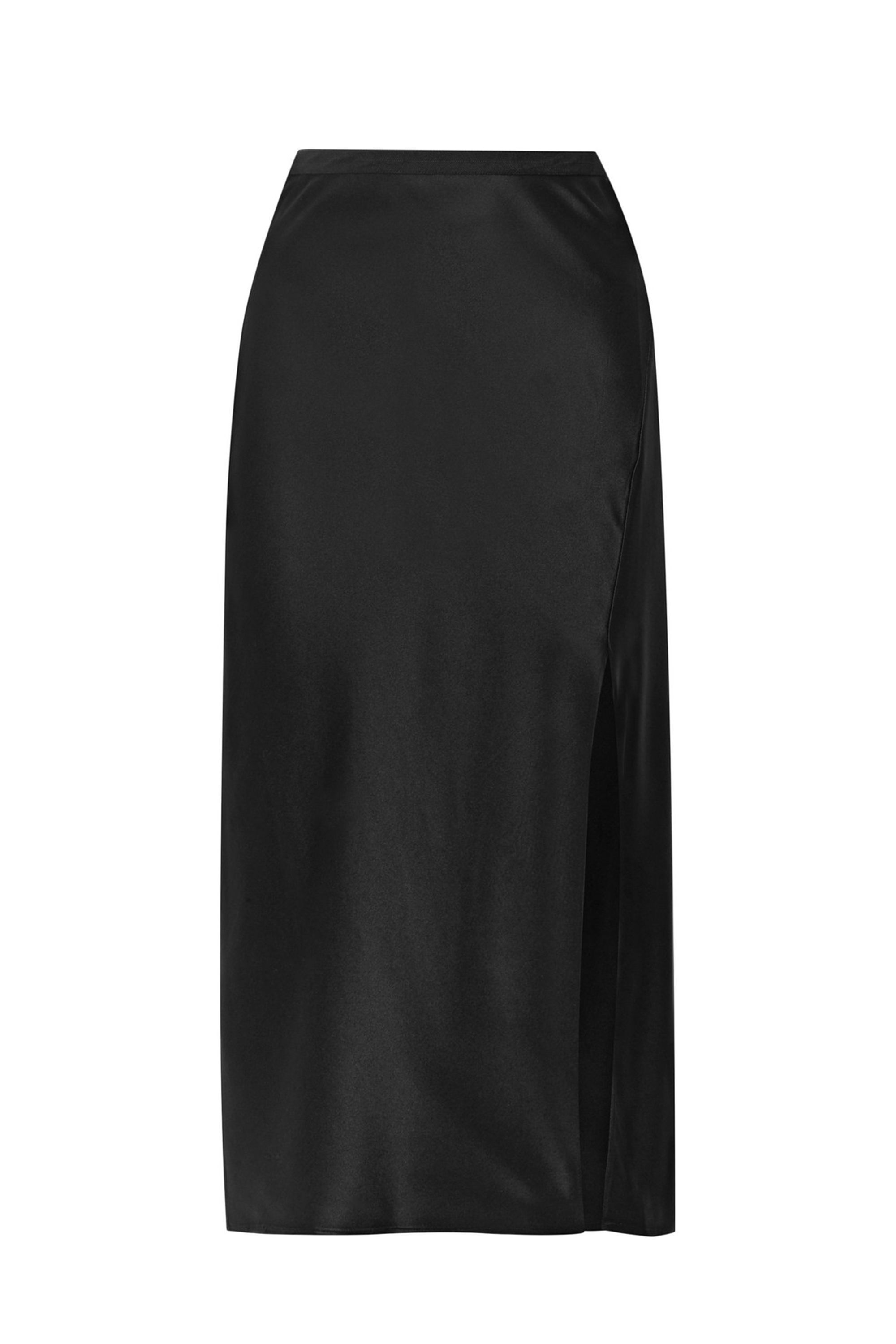 silk slip skirt black