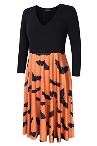 3/4 Sleeve Plus-Size Swing Batwing Dress