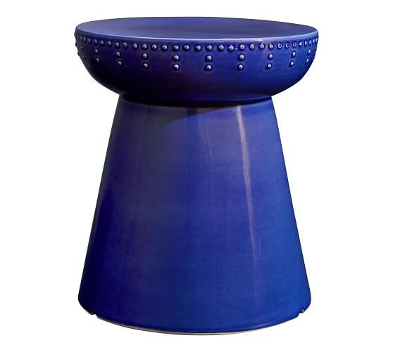 Blue Ceramic Side Table