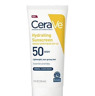 CeraVe 100% Mineral Sunscreen SPF 50 | Body Sunscreen with Zinc Oxide & Titanium Dioxide