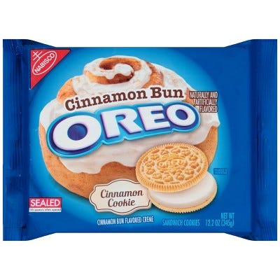 Oreo Golden Sandwich Cookies, Cinnamon Bun, 12.2 Ounce [Cinnamon Bun]