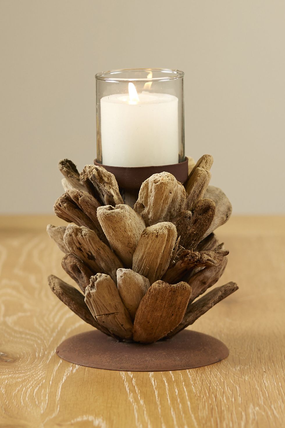 Driftwood Pinecone Candle Ring