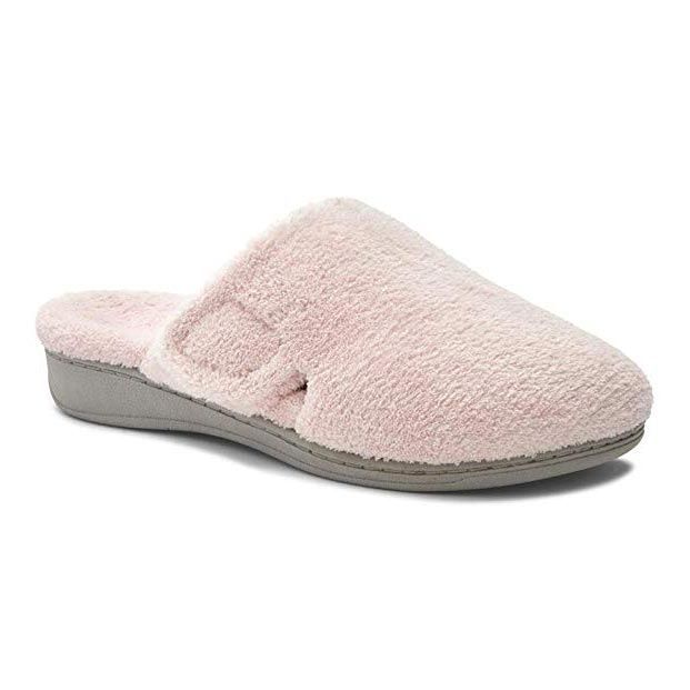 DUSKY PINK FUR LINED QUILTED WARM COMFORT SLIPPER BOOTEE WASHABLE HARD SOLE 6/39 