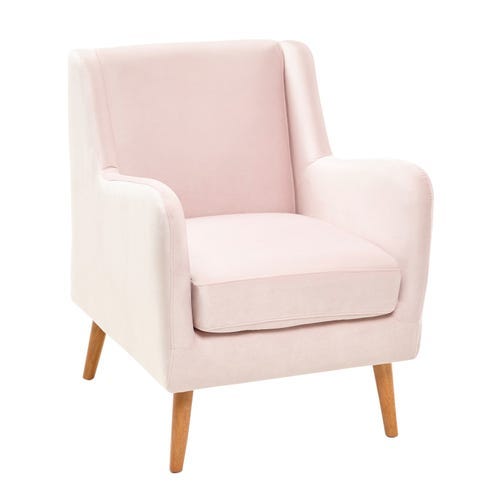Mod Blush Velvet Armchair