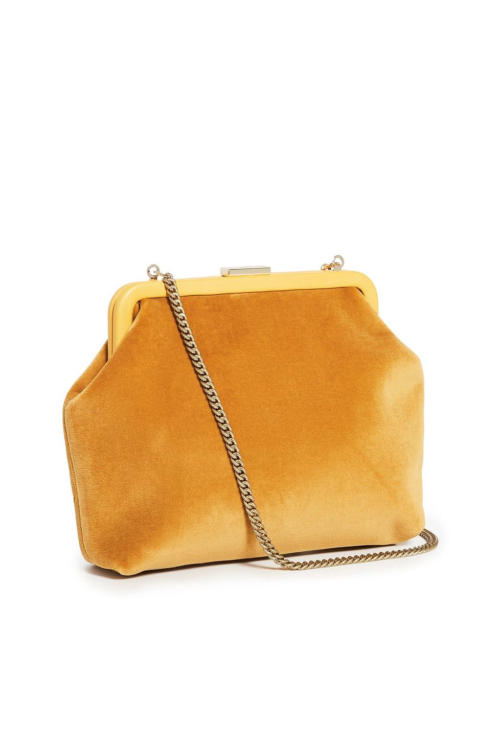 Clare V. Flore Velvet Bag - Yellow Handle Bags, Handbags - W2431889