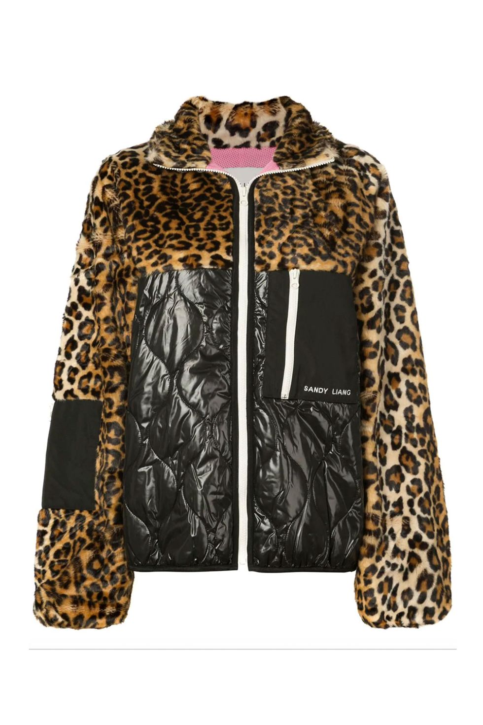 Dean Faux-Fur Mixed Leopard Print Fleece