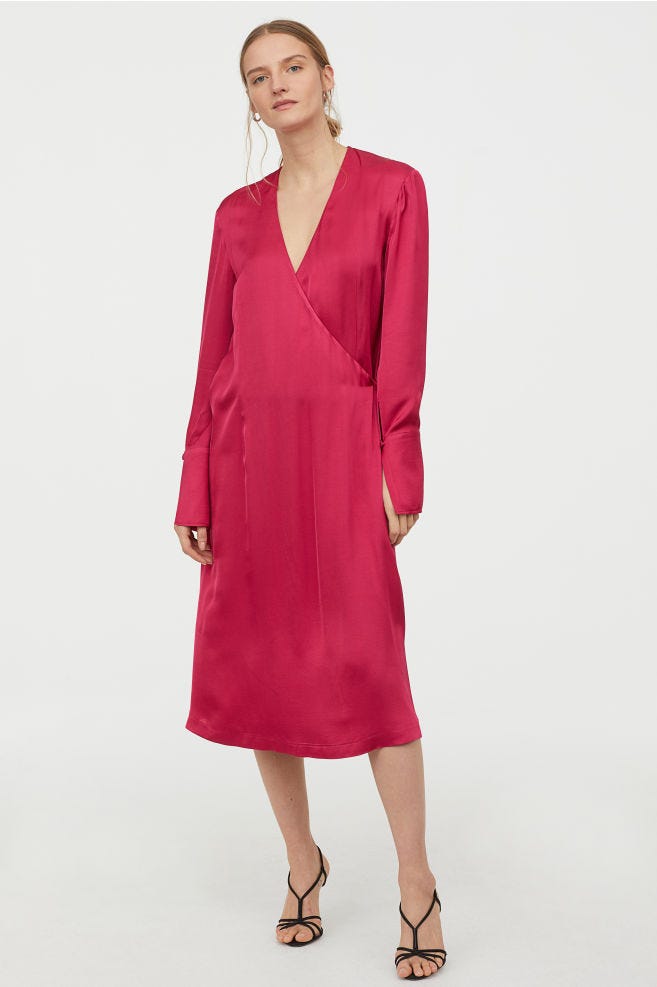 Satin wrap dress