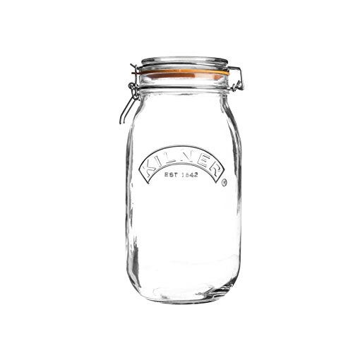 Round Glass Clip Top Jar, 2 Litre