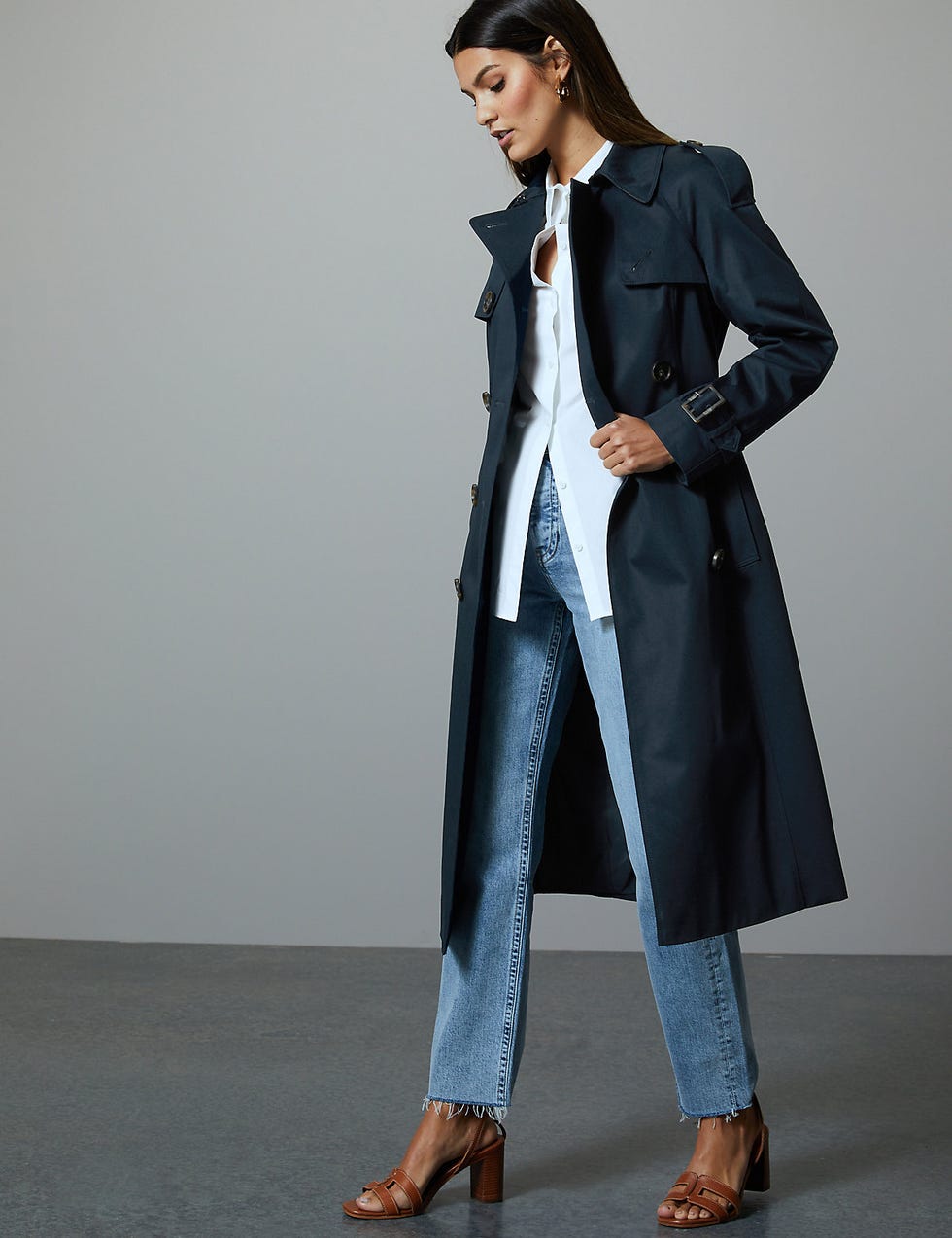 Pure Cotton Double Breasted Trench Coat