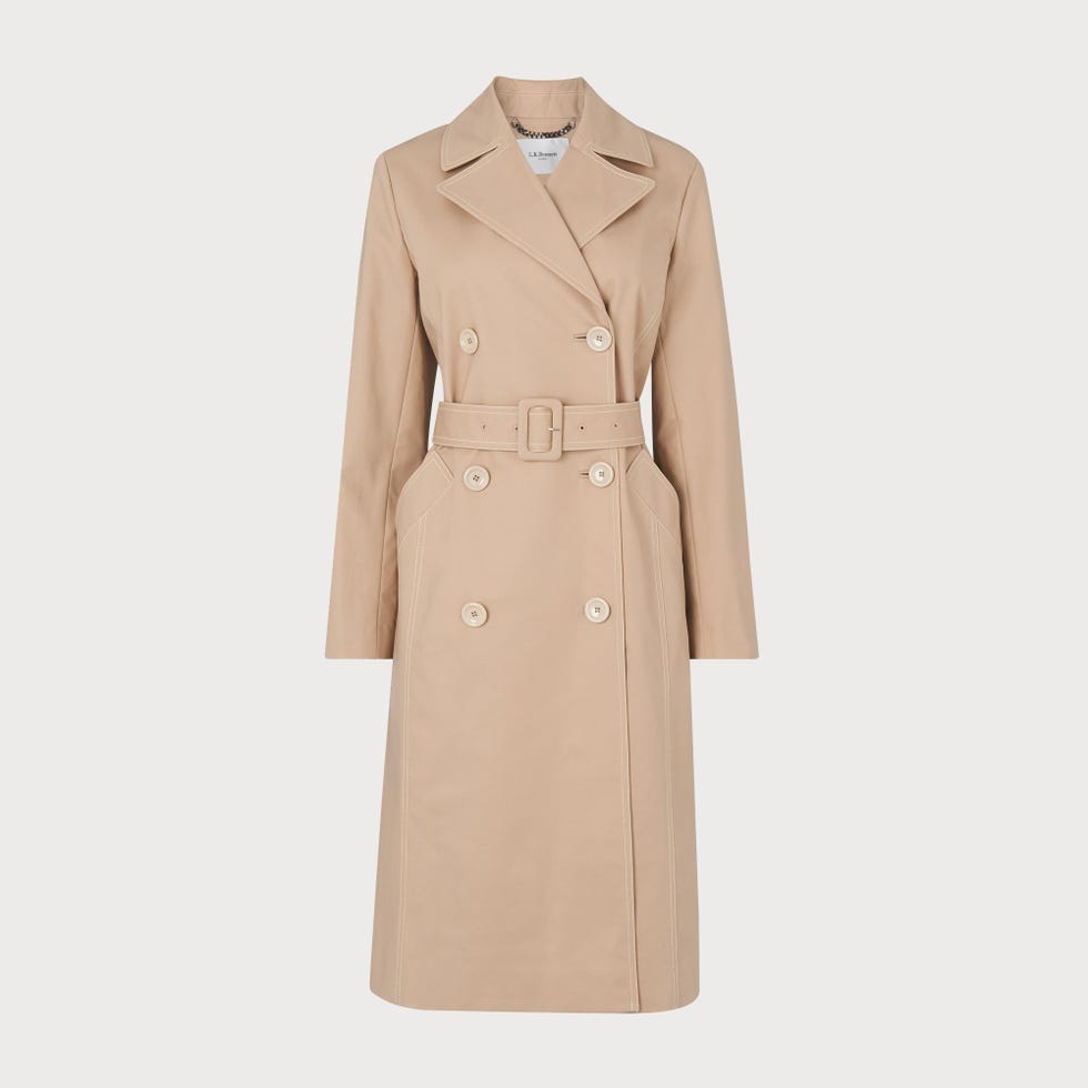 Kaylee Beige Cotton Trench Coat