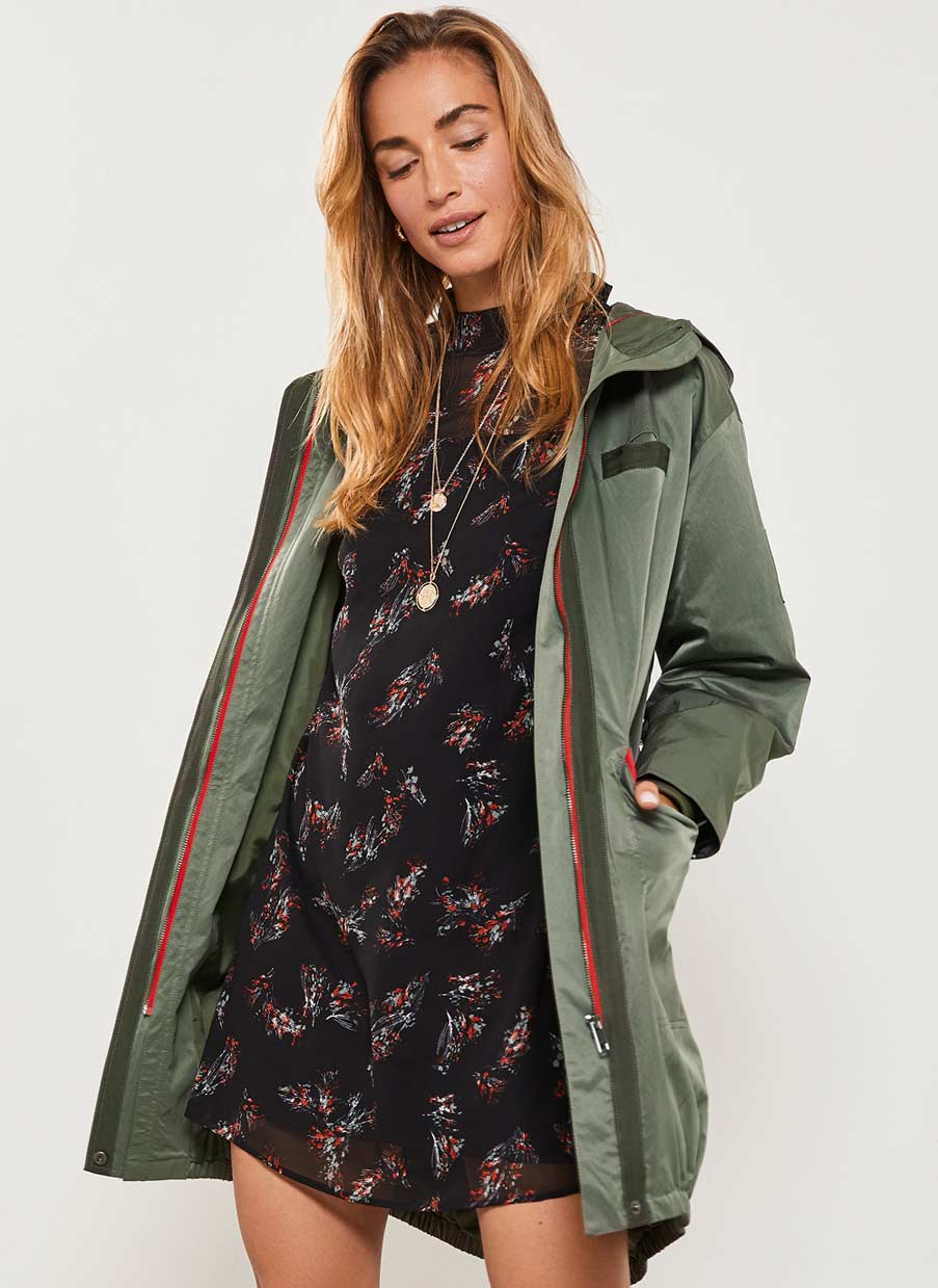 Khaki Stripe Back Parka, £159