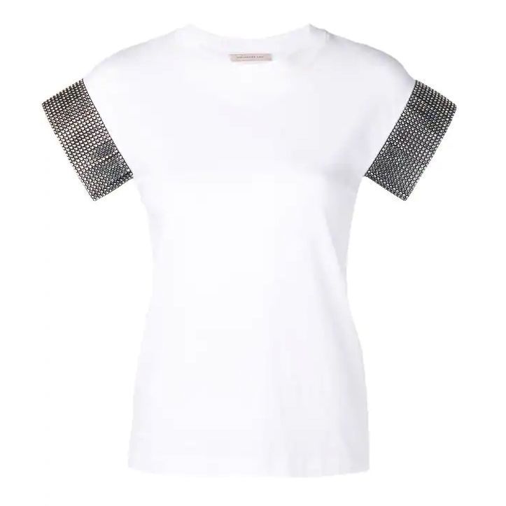 Christopher Kane Embellished Cotton T-Shirt in White